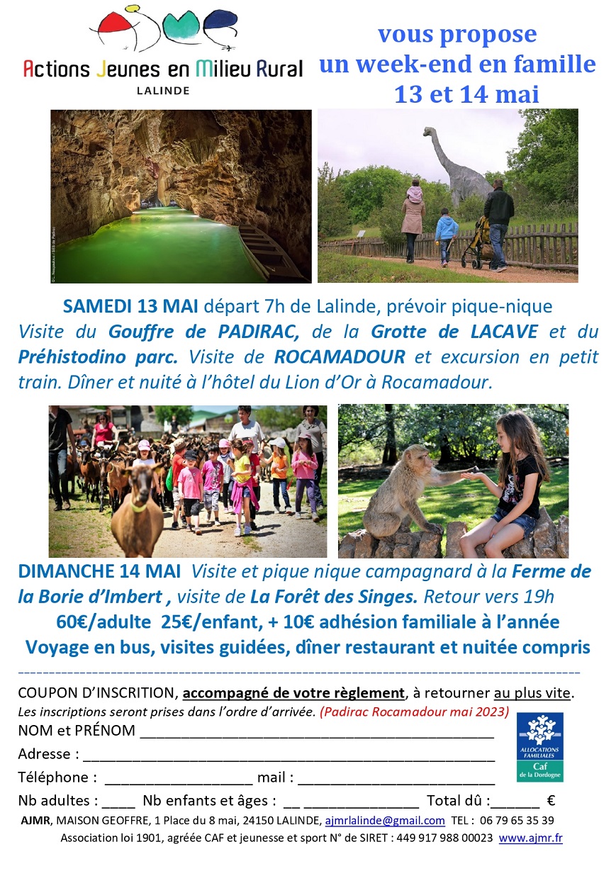 AJMR Affiche Padirac Rocamadour 13 et 14 05 2023