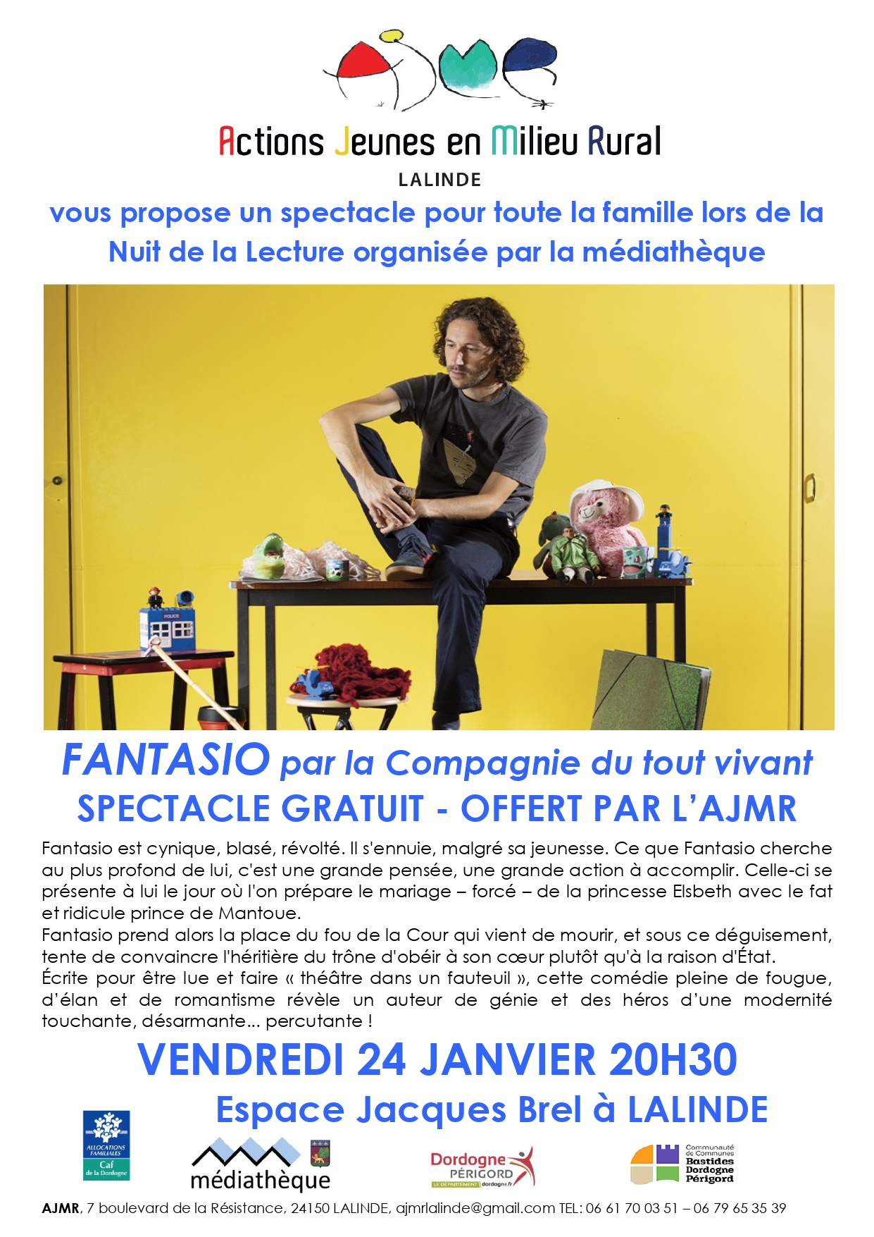 Affiche spectacle nuit de la lecture 2025 Fantasio